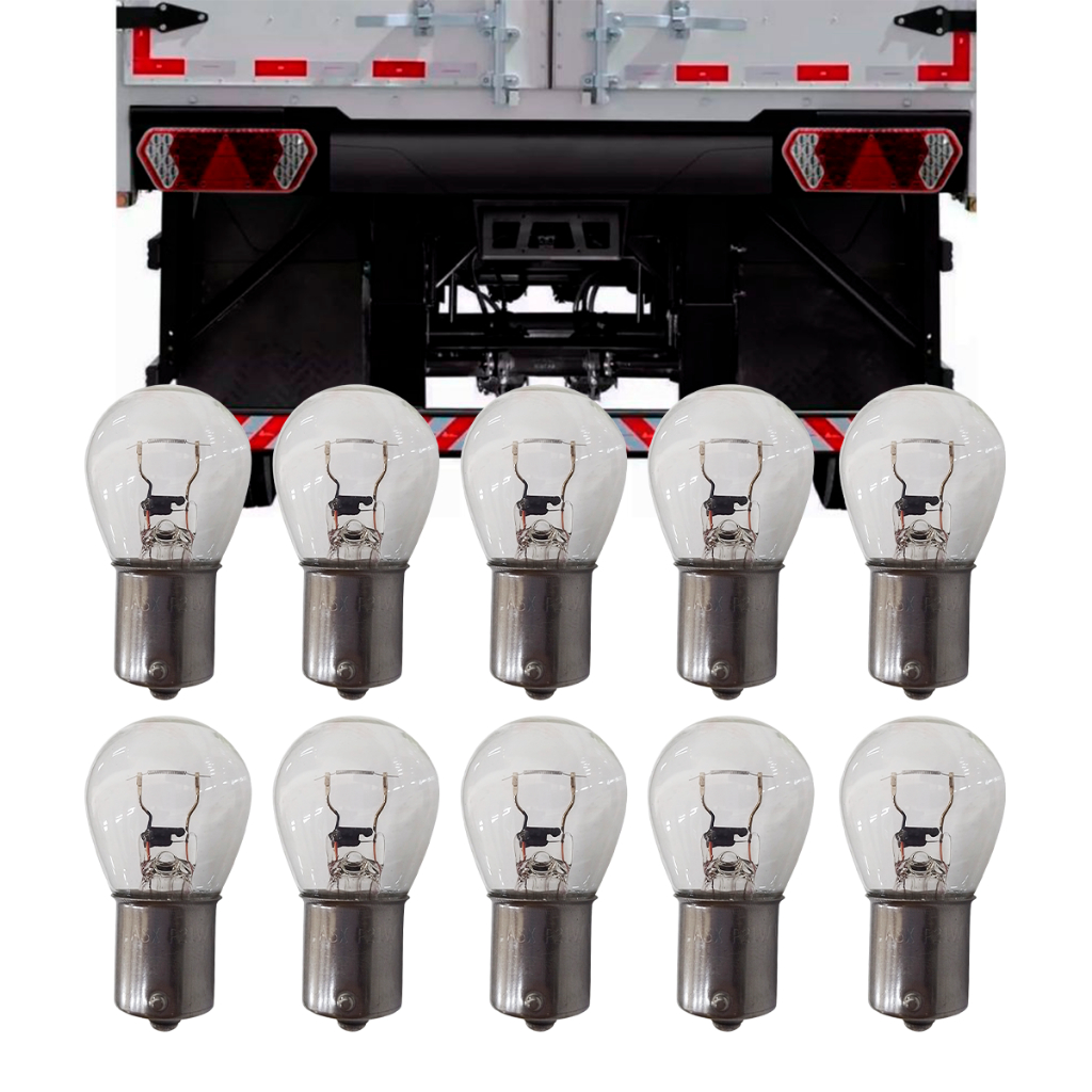 KIT 10 Lâmpadas Comum Simples 1141 Clear P21w 24v Cristal 1 Polo
