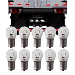KIT 10 Lâmpadas Comum Simples 1141 Clear P21w 24v Cristal 1 Polo
