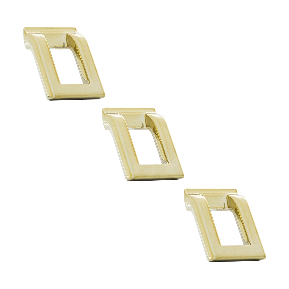 3 Peças Puxadores De Gaveteiro Armário Closet Modelo ZM16 16mm
