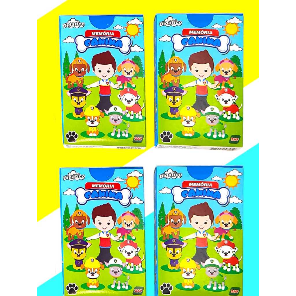 Kit 50 Jogo de Cartas Da Memoria Canina Infantil Kit Festa Lembrancinha Aniversario Prenda Quermesse em Oferta na Shopee