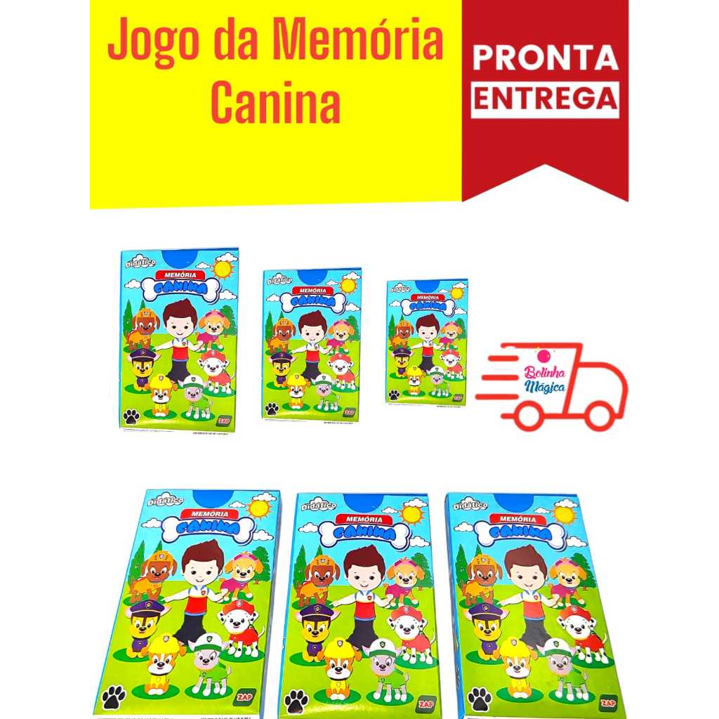 Kit 40 Jogo de Cartas Da Memoria Canina Infantil Kit Festa Lembrancinha Aniversario Prenda Baralho em Oferta na Shopee