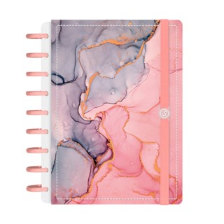 Caderno Disco + Iscool Capa Dura 140 Fls Inteligente Mármore Cores em Oferta na Shopee