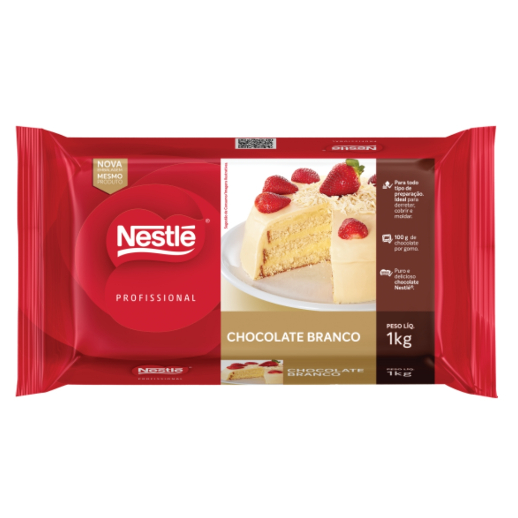 Barra Cobertura Chocolate Branco Marfim 1kg Nestlé