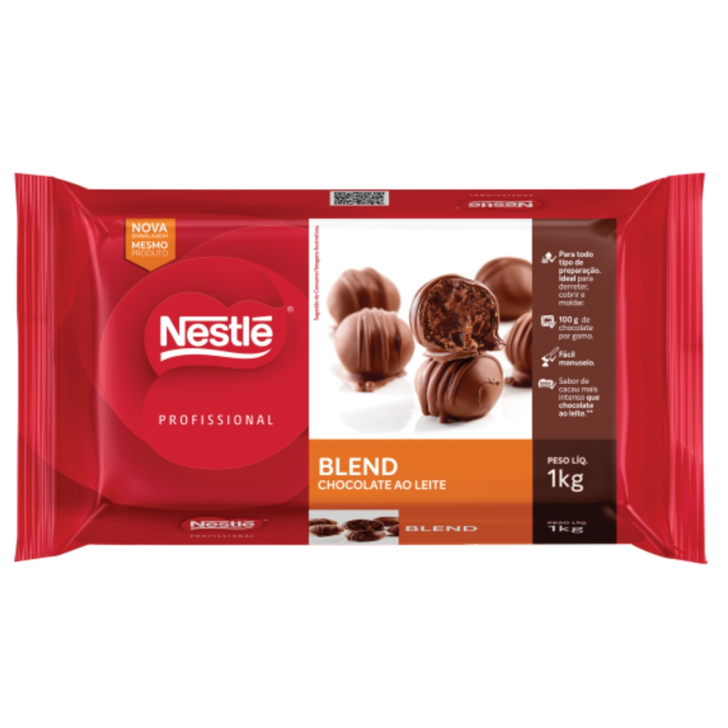 Barra de Chocolate Cobertura Blend 1kg Nestlé