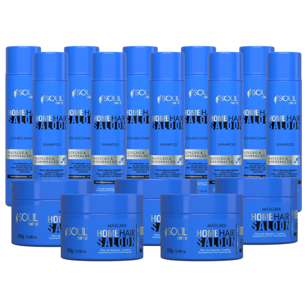 Kit 15 Produtos Cabelo Soul Care Profissional | Shampoo Condicionador Máscara Nutrição Atacado