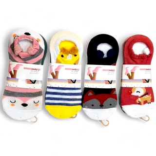 Kit 3 Meias Femininas Soquete Estampada Meia Adulto conforto orelhinha