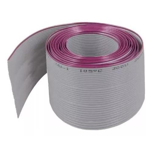 Flat Cable 40 Vias Cinza 1.27mm 28awg 0,08mm Rolo Com 1 Mt