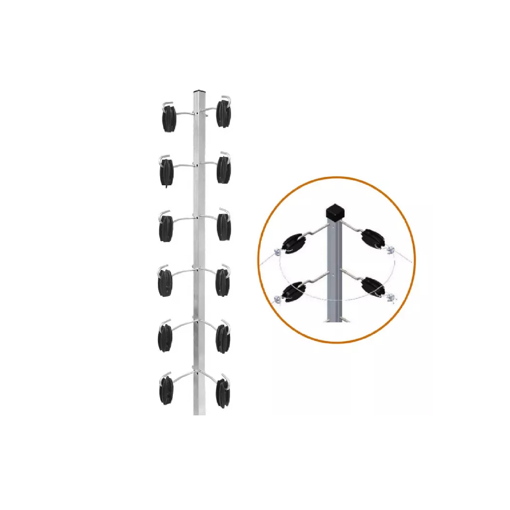 Big Haste Industrial Cantoneira 25x25mm de 1 Metro c/ 12 Isoladores Castanha e Ganchos