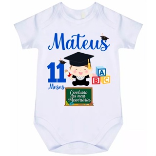body bebê conclusão do mês aniversário cód 833a em Oferta na Shopee