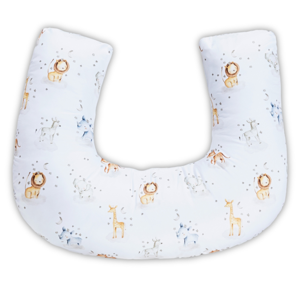 Almofada De Amamentação Estampada Menino E Menina Com Zíper