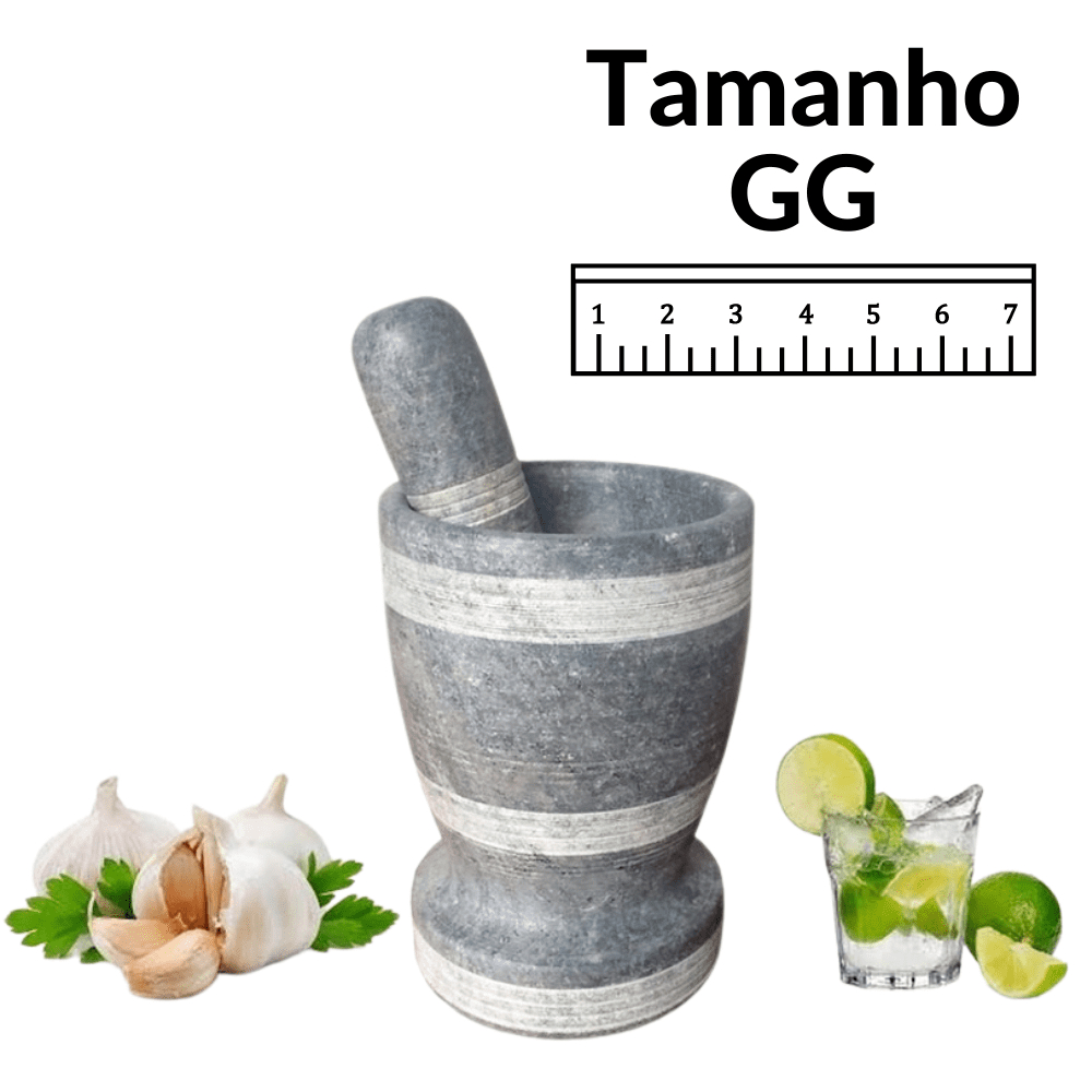 Pilão alto GG pedra sabão Arte Nativa em Oferta na Shopee