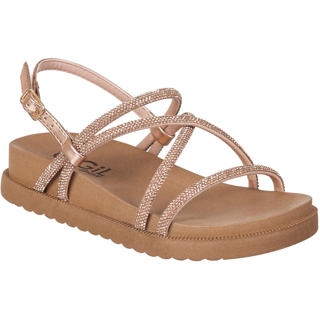 Sandália Feminina Infantil GiGiL Teen Flatform Birken Strass Brilho Confortável Moda Blogueira Promoção - Baby & Kids Fashion