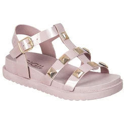 Sandália Feminina Infantil GiGiL Teen Flatform Birken Pirâmide ABS Cravo Confortável Moda Promoção