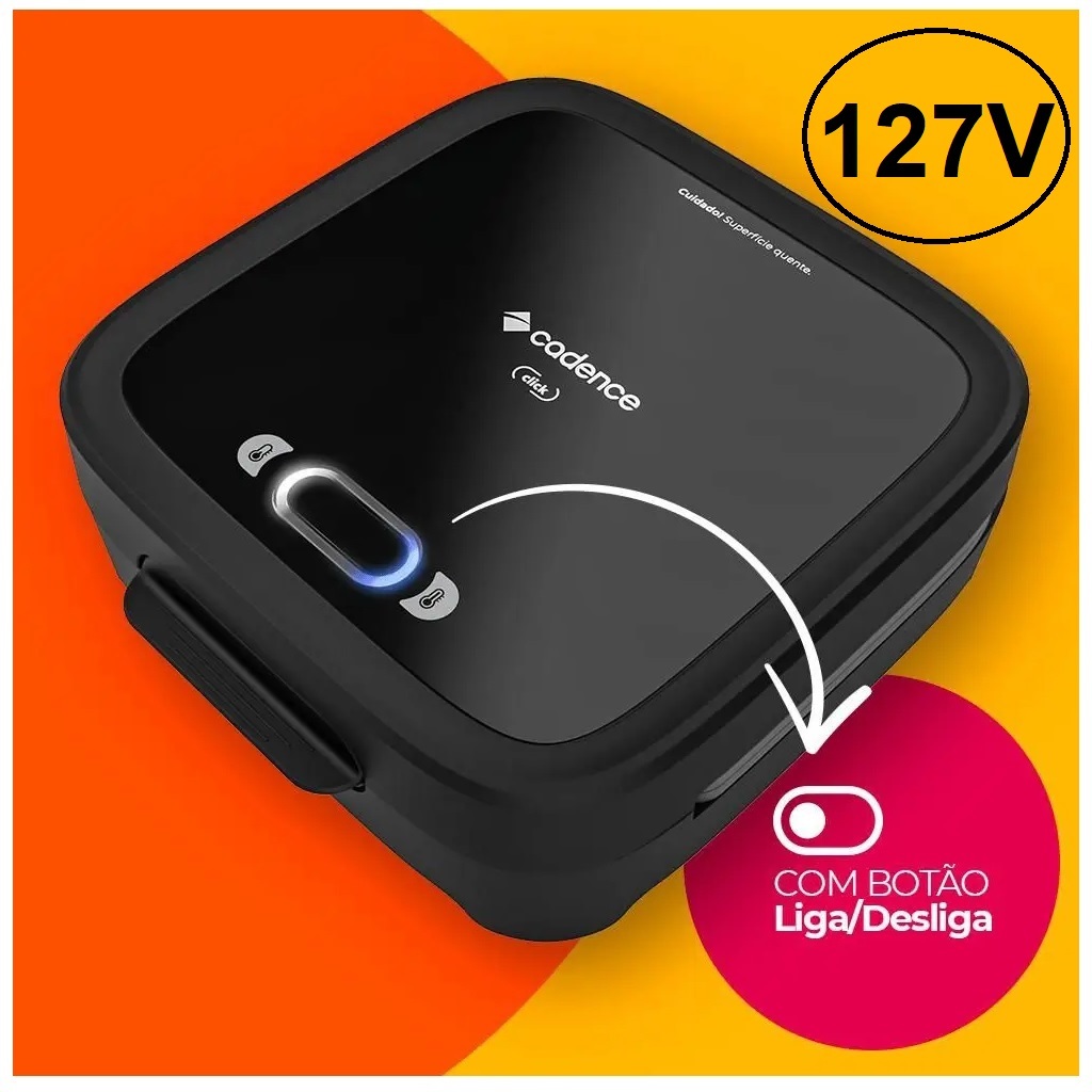 Sanduicheira Eletrica Cadence San400 Com Botão Liga / Desliga 750W 127V