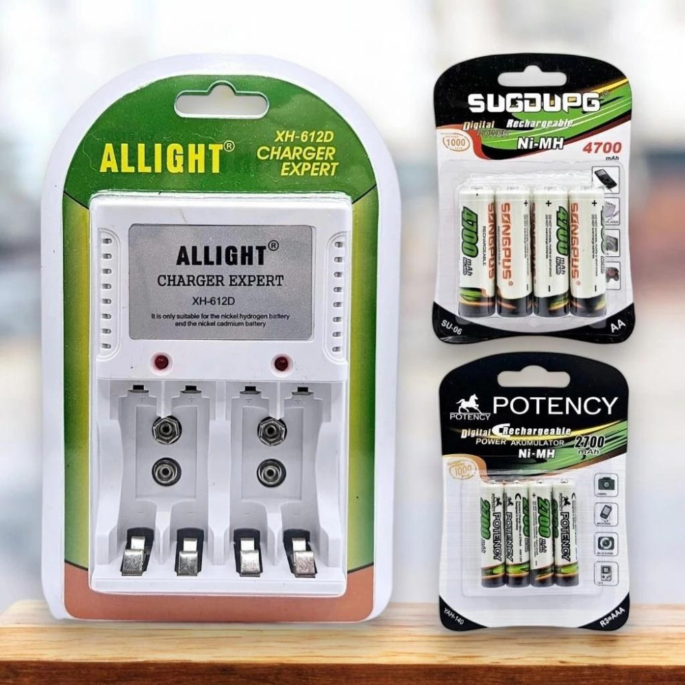 Kit Carregador de Pilhas Recarregaveis AA AAA Bate ...