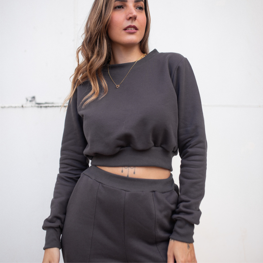 Blusa Moletom Cropped Feminino Liso Blusão Cropped em Moletom Leve e macio