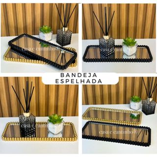 Bandeja Espelhada Banheiro Lavabo Bandeja Decorativa Multiuso