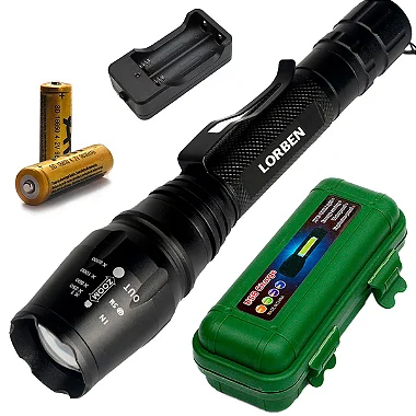 Lanterna LED CREE XML T6 Lorben 2.140.000 Lúmens 788.000W Zoom de 1x a 2000x