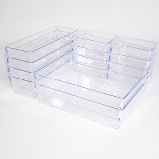 Kit Organizadores Acrílico Cristal Modular Para Geladeiras Gavetas e Maquiagens