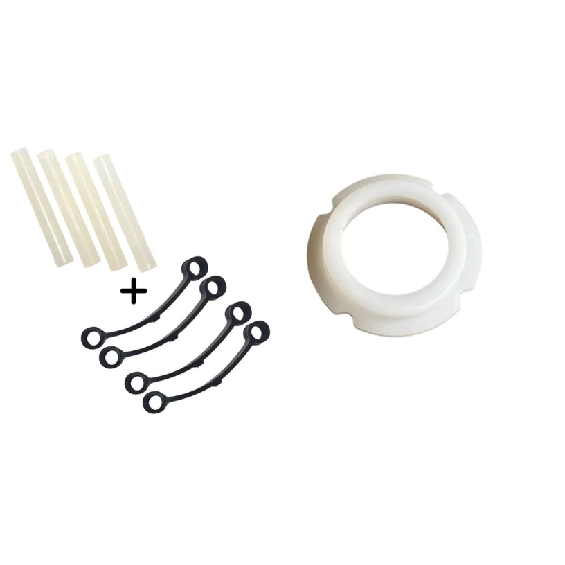 KIT 4 tirantes Branco, 4 roletes da Hélice agitador LAVADORA Brastemp e Consul e 1 Salva Tanque