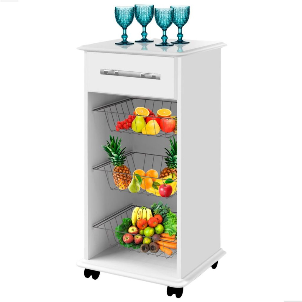 Armário para Bebedouro Com Fruteira em Aço com Gaveta Com Corrediça e Rodizios em Oferta na Shopee