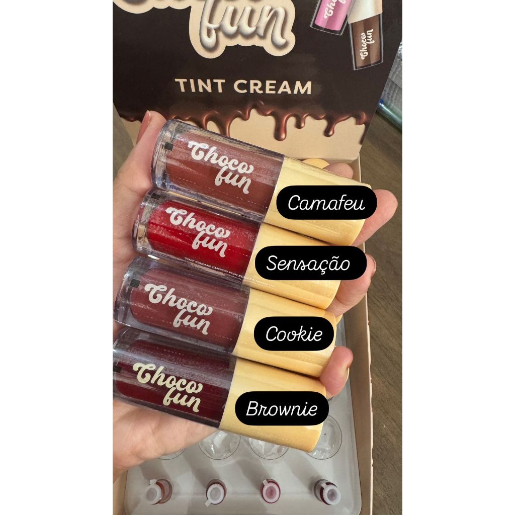 Novas cores CAMAFEU COOKIE SENSAÇÃO BROWNIE FENZZA LIP TINT CHOCO FUN GLOSS LABIAL