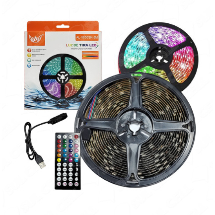 Fita de Led 5050 5v Usb RGB Ritmo Musical e Controle (AL-5050SK-5M) - 5m