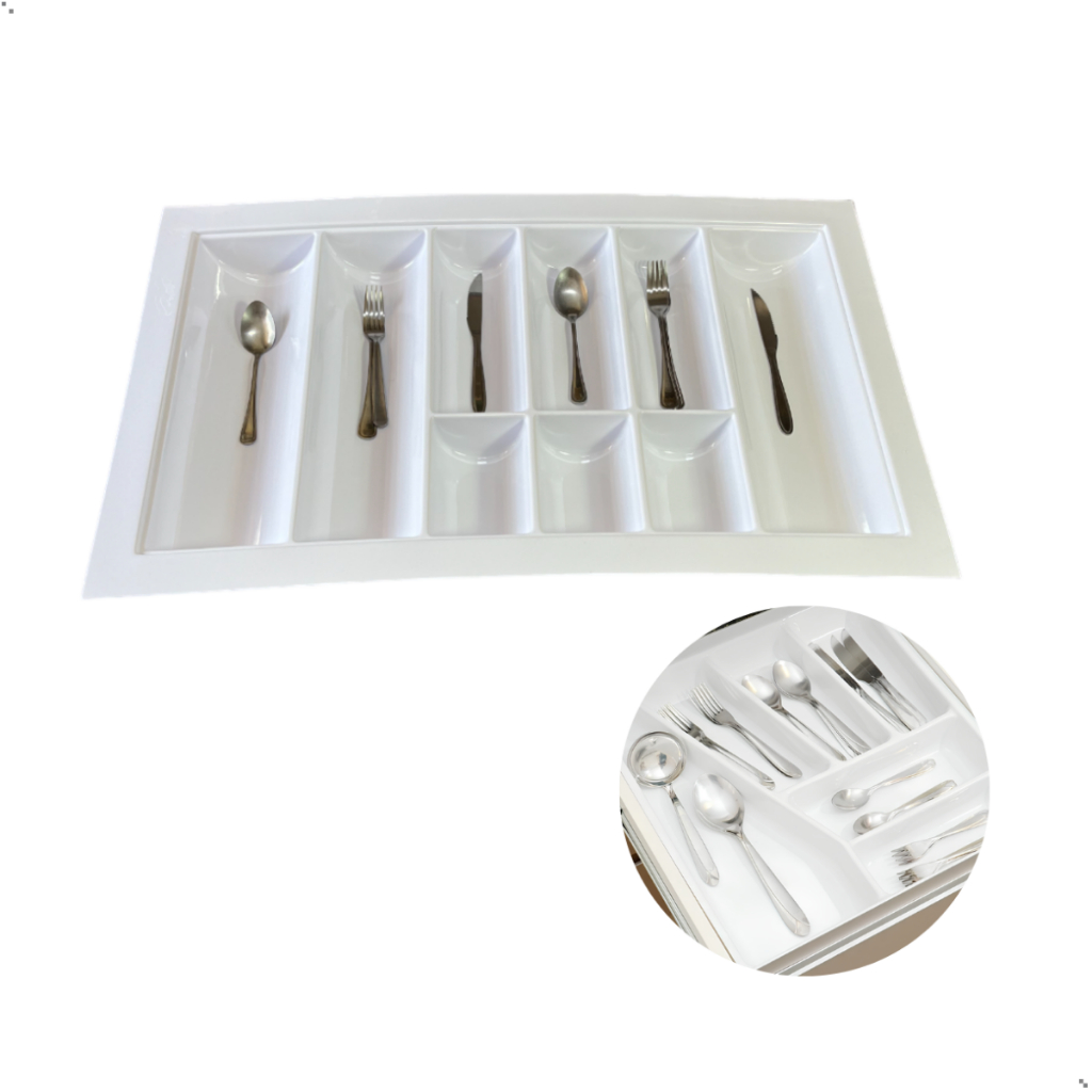 Divisor De Talher Ajustavel Og-81 Branco/Cinza 835 X 495mm Moldplast/porta Talher/organizador
