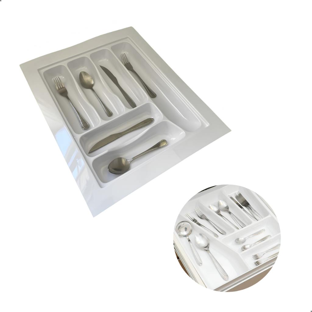 Organizador De Talheres Ajustavel Og-51 Branco Cinza Preto 411x493mm Divisor Porta Talher Moldplast em Oferta na Shopee