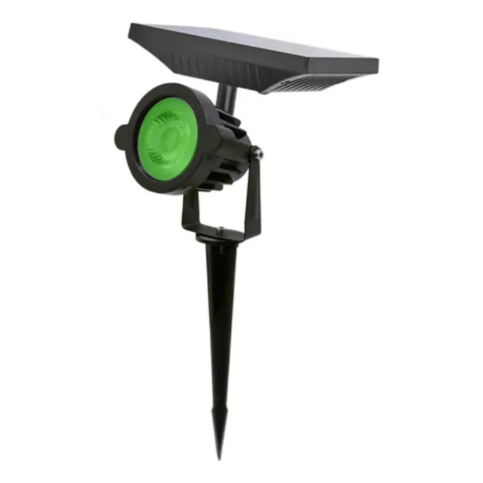Luminária Solar para Jardim Espeto Spot LED a Prova D'agua Verde / Branco Quente / Branco Frio