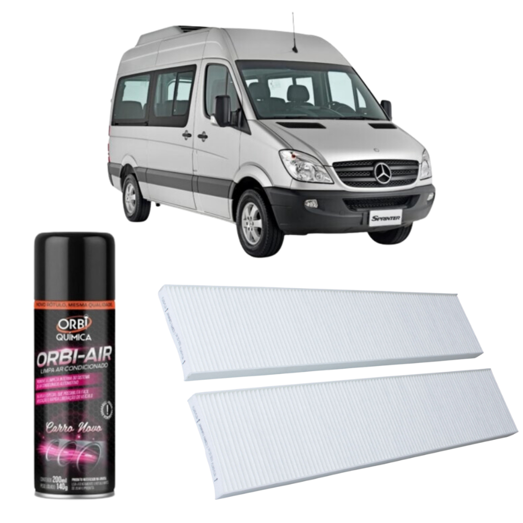 Filtro Ar Condicionado De Cabine + Limpa Ar Mercedes Sprinter (Filtro De Teto)