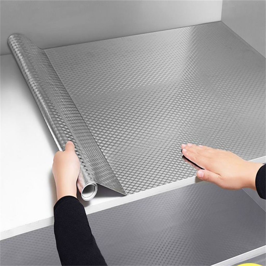 GRANDE 5 Metros*61cm Papel De Alumínio Rolo Adesivo 3D Prova Da Agua Para Cozinha Adesivo Impermeável Protetor Fogão