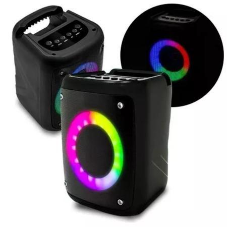 Caixa de som Bluetooth Portátil Led Rgb TWS Estéreo Multimídia com USB SD FM