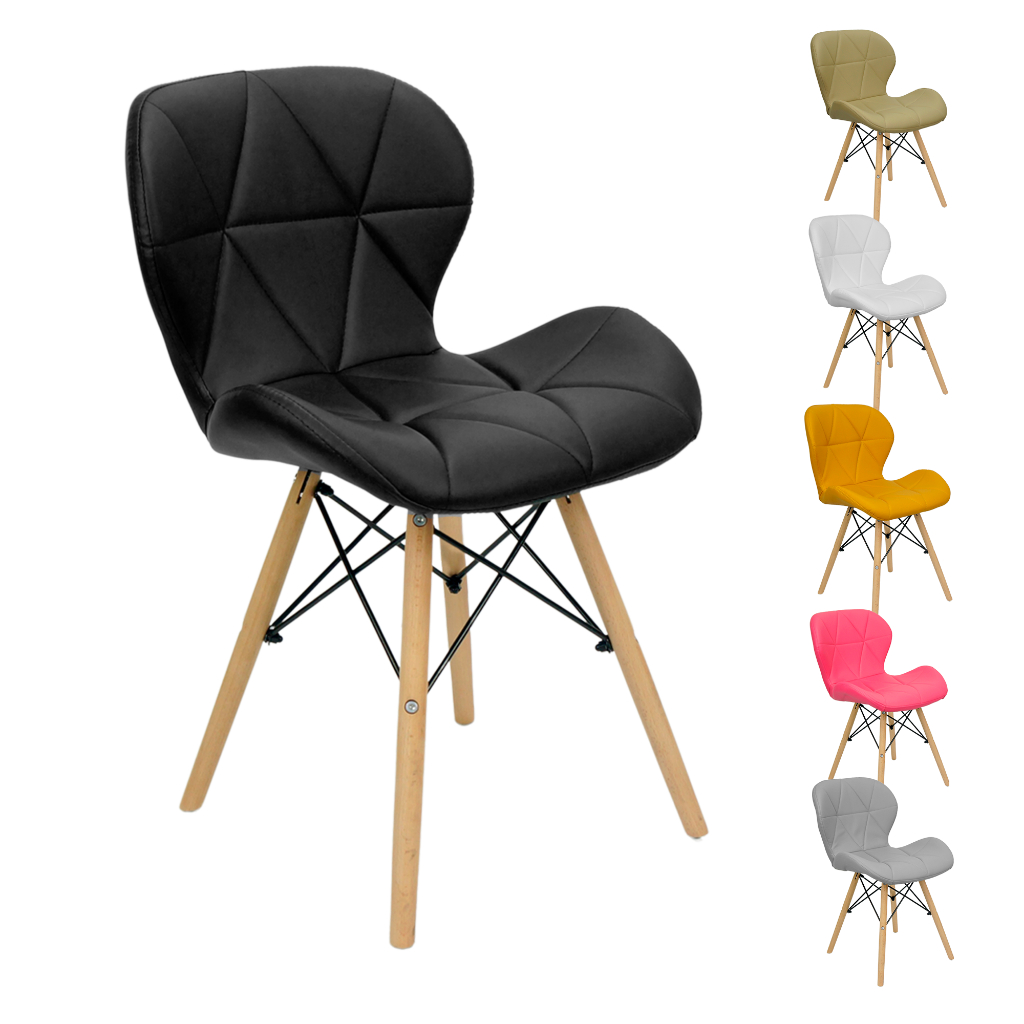 Kit 2 Cadeiras Charles Eames Eiffel Slim Wood Estofada · foto 2