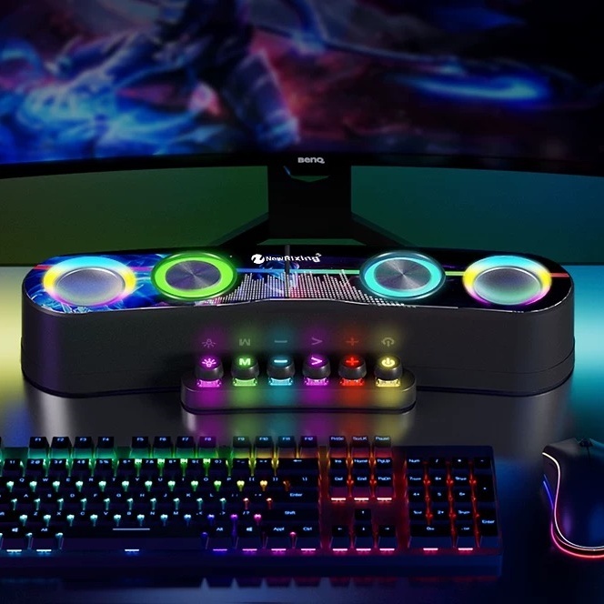 Caixa de Som Bluetooth Gamer Soundbar Alta Iluminação Led Rgb para Computador Pc Notebook Tv Usb -C7 em Oferta na Shopee