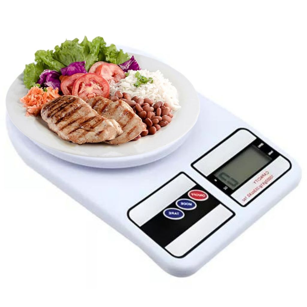 Balança Digital De Cozinha Alimentos Saudáveis Alta Precisao Peso Comida