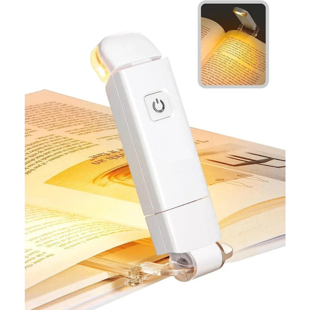 Mini Luminária De Leitura Livro Recarregável USB Flexível Clipe Marcador Livro Escritório Lâmpada Mesa Economia Energia