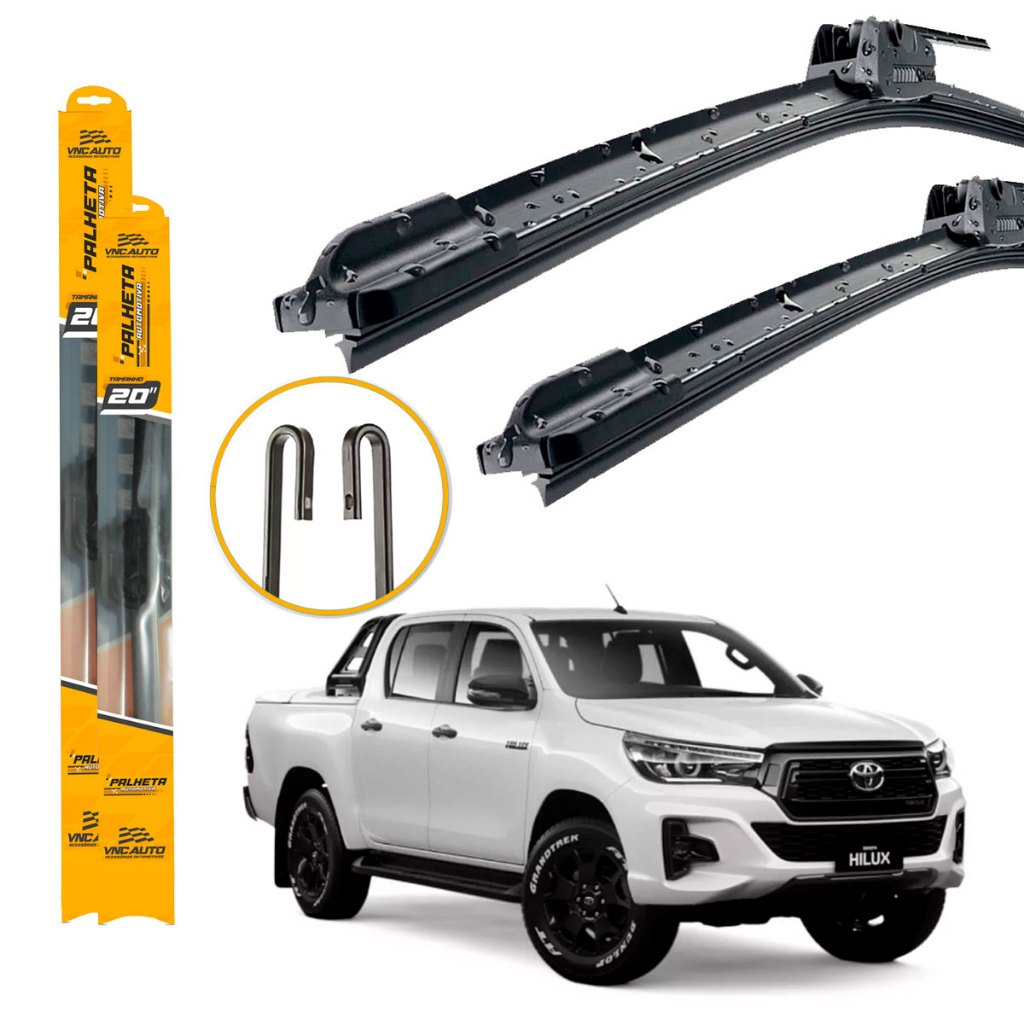 Par Palhetas Limpador De Parabrisa Dianteiro Toyota Hilux / SW4 2016 2017 2018 2019 2020 2021 2022