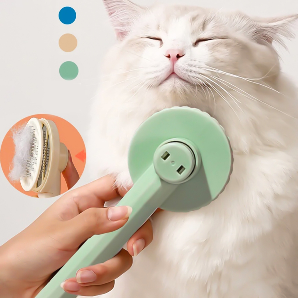 Escova Pente Plástico Ferro Para Pentear Cachorros e Gatos Pet Tirar os Pelos em Oferta na Shopee