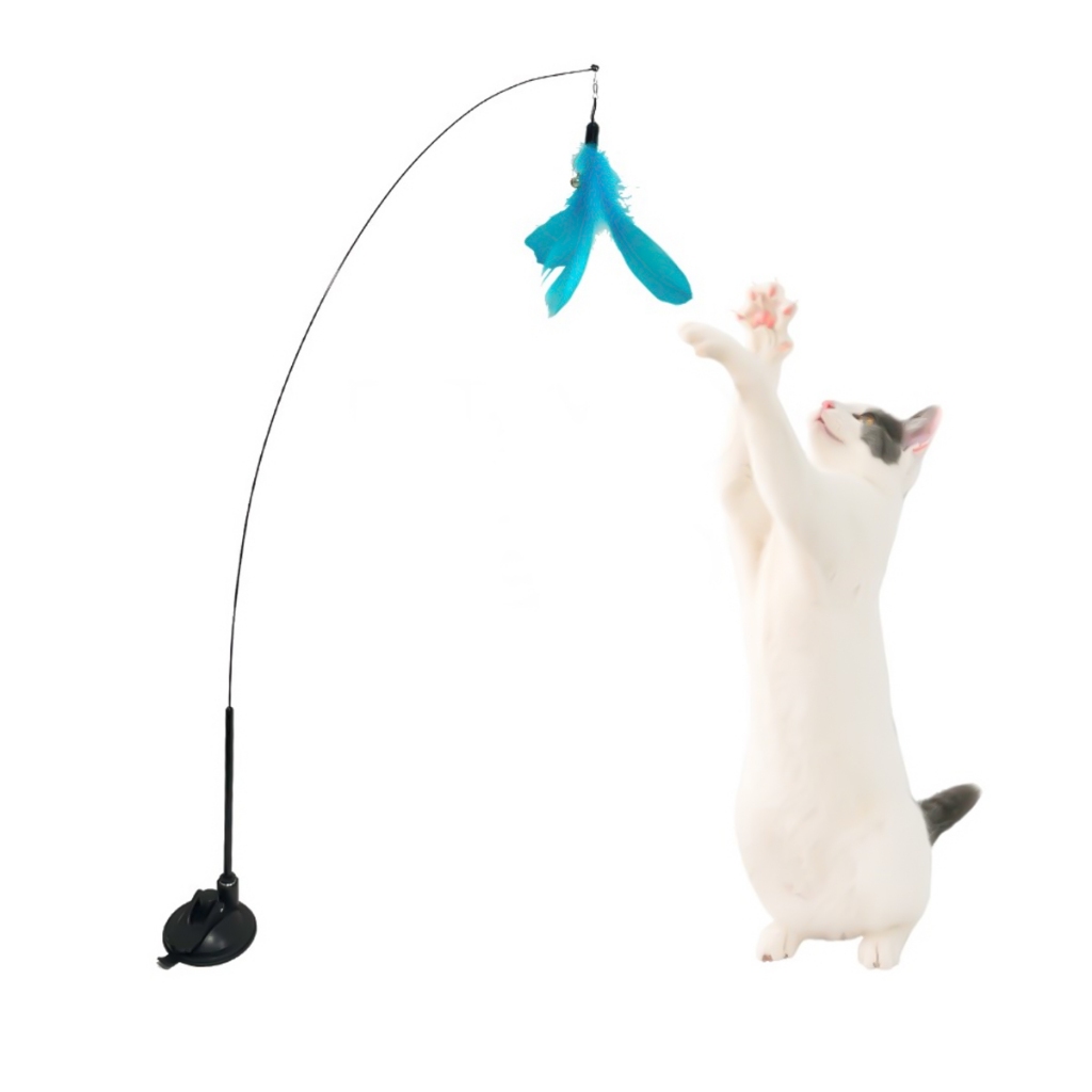Brinquedo Interativo Para Gatos Varinha Pássaro Com Ventosa Fixa em Oferta na Shopee