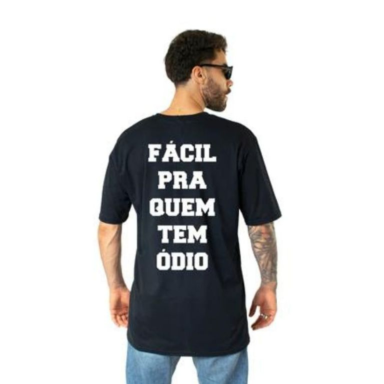 Camiseta Oversized Academia Facil Pra Quem Tem Odio Treino Confortavel Estilosa