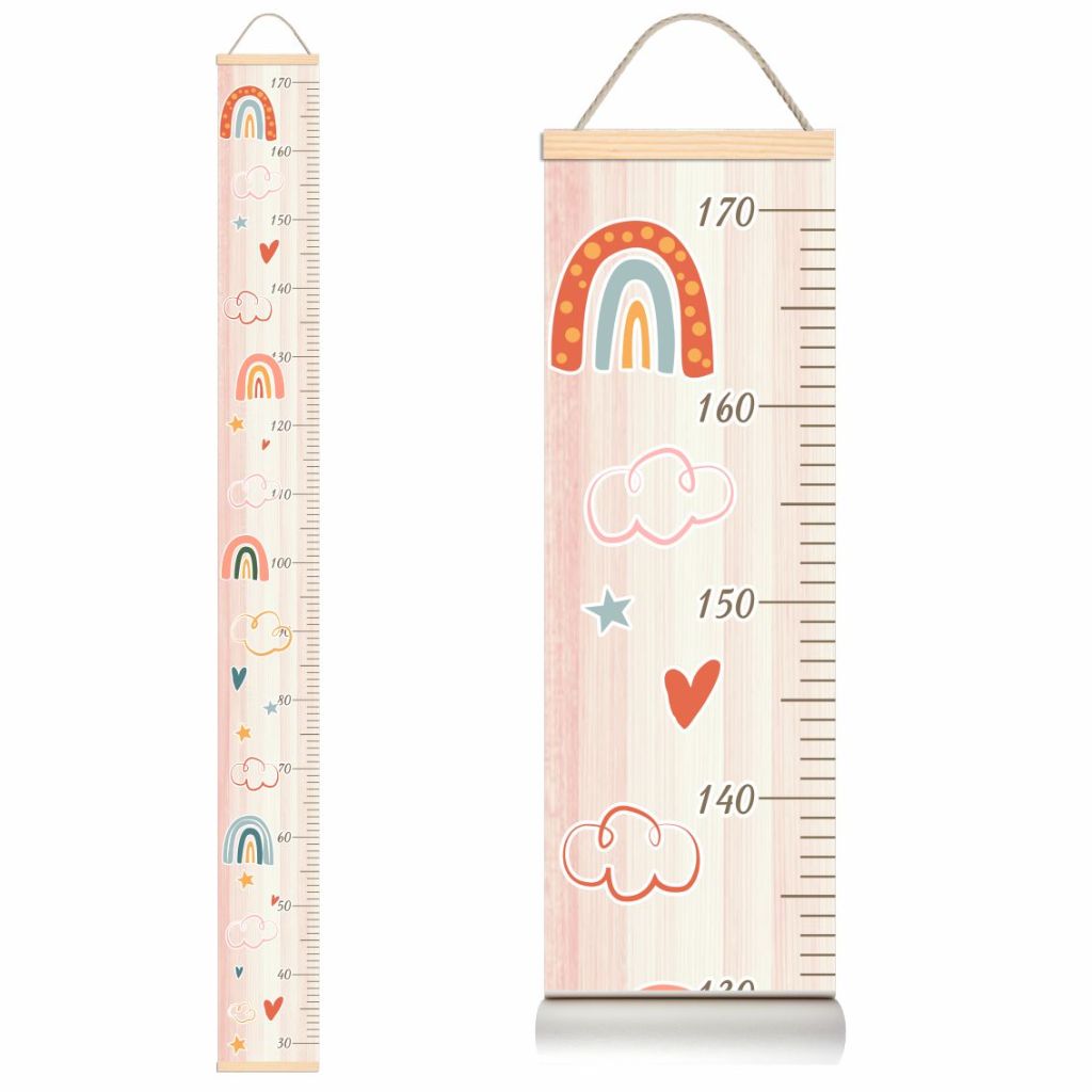 Régua Do Crescimento Menina Nuvens - Canvas Pendurar Coração - Medir Criança em Oferta na Shopee