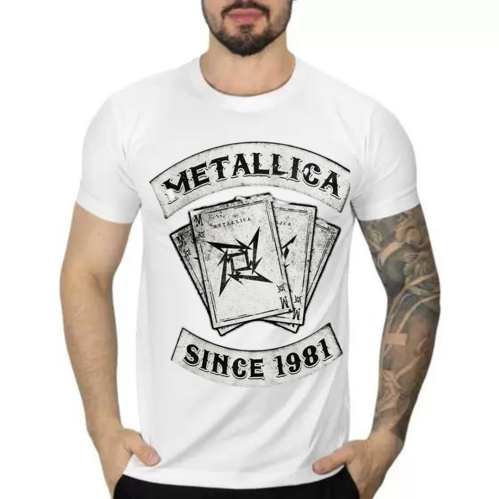 Camiseta Camisa Metallica Banda de Rock Blusa Diversas Estampas Envio Imediato