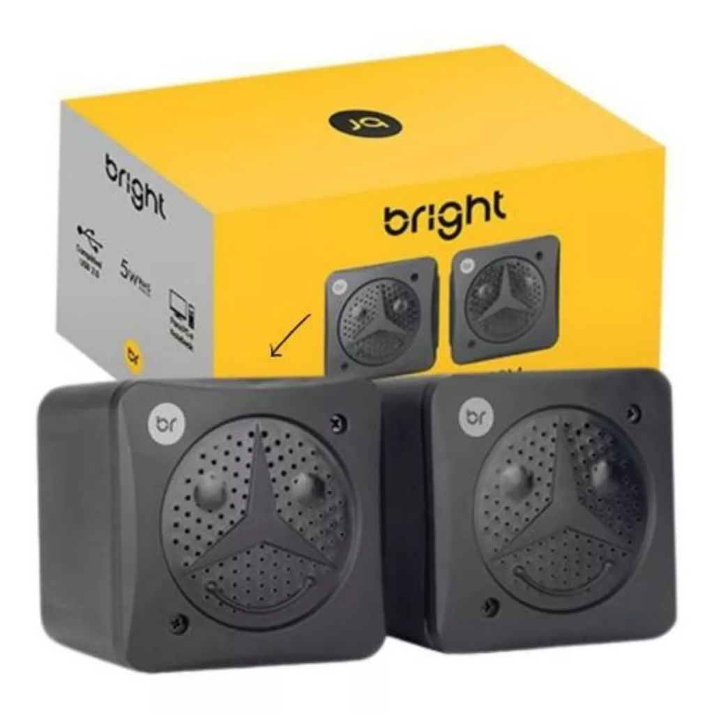 Mini Caixa de Som 5w Conexão USB, Plug P3 - Bright 0359