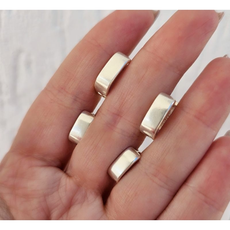 Brinco Argola Quadrada em Prata 925 em Oferta na Shopee