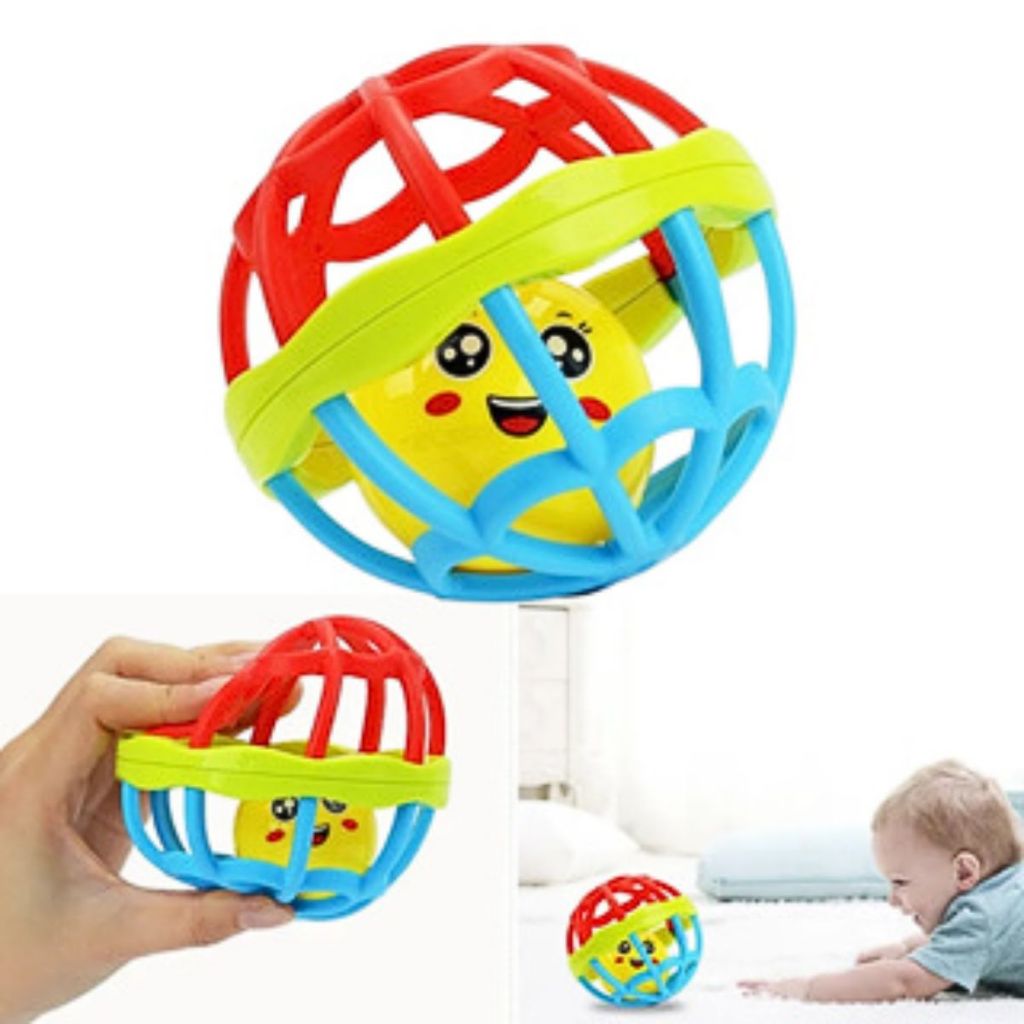 Bolinha Chocalho Mordedor Bebe Chocalho de Bolinha Mole Brinquedo Bola Silicone Maraca Halteres