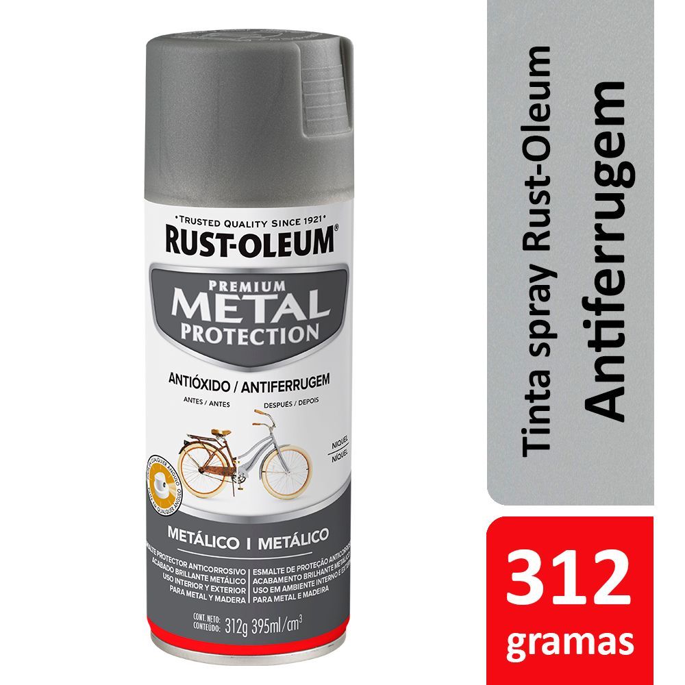 Spray Metal Protection Níquel Metálico 312g Rust Oleum em Oferta na Shopee