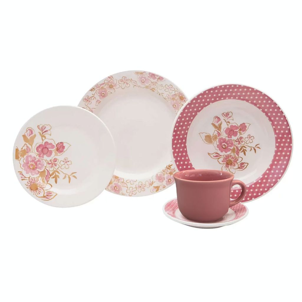 Jogo De Jantar e Chá Oxford Biona 30 Peças Donna Sweet em Oferta na Shopee