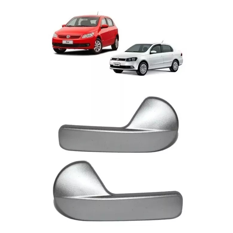 Par Gatilho Maçaneta Interna Puxador Gol Voyage Saveiro G5 G6 Prata em Oferta na Shopee
