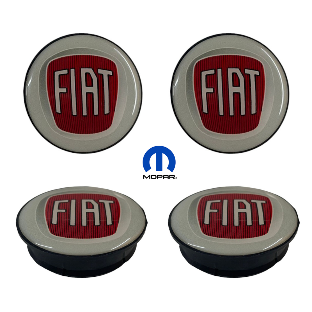 Jogo Calota Emblema Roda Vermelho Fiat Todos Aro 14 15 17 Original Genuíno Mopar